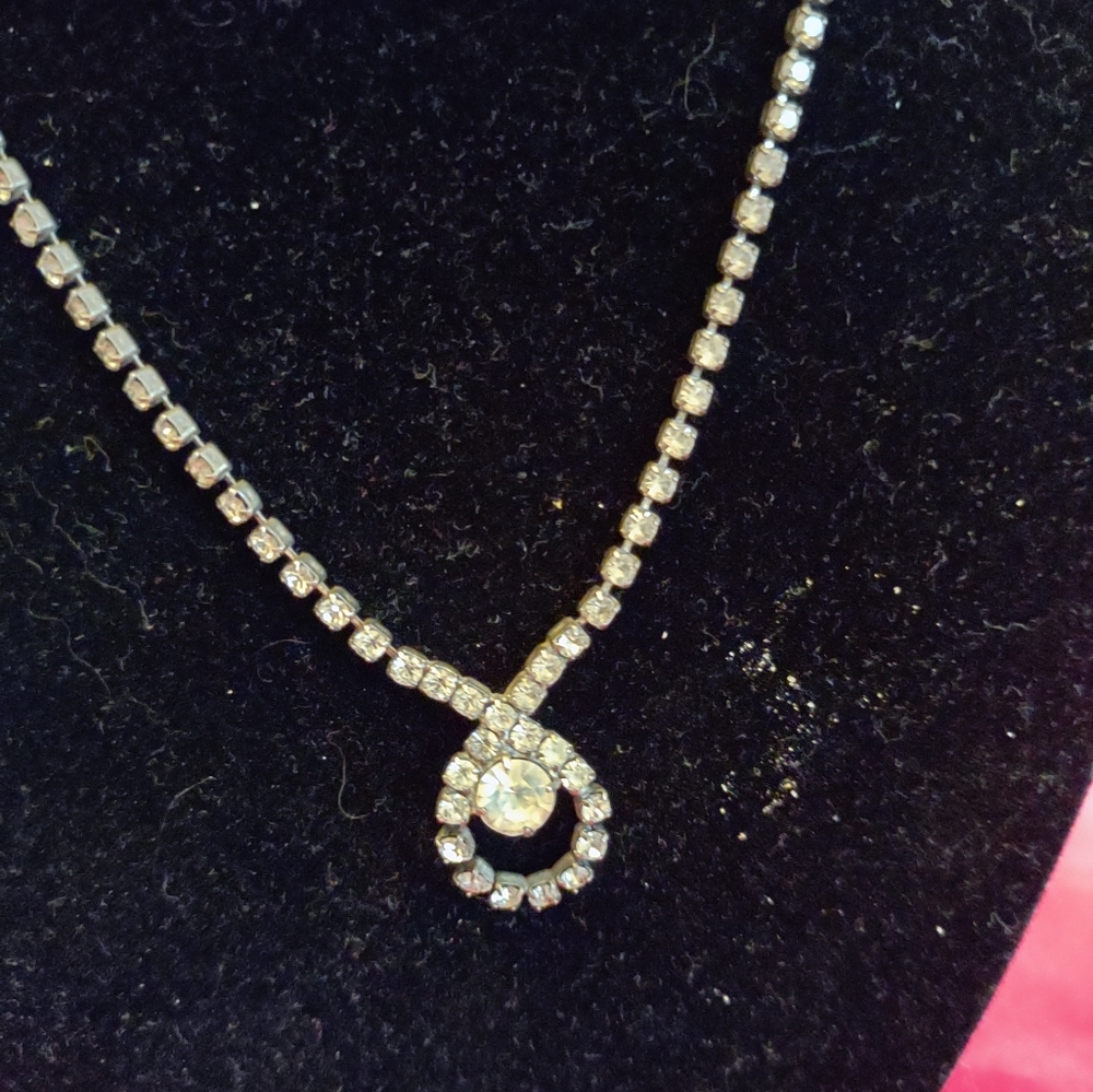Crystal Necklace with Circle Detail